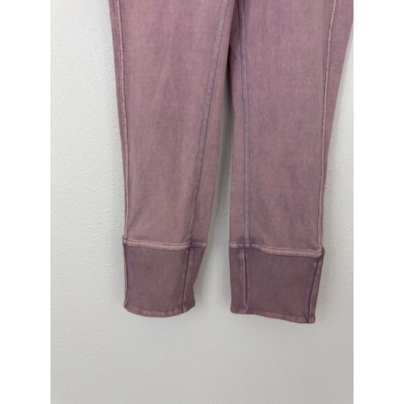 Lululemon Wunder Under Crop 23” Ribbed Pink Leggings Size 4 - Picture 2 of 6